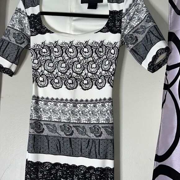 Kardashian Kollection Dress XS white and black zip up - Picture 6 of 12